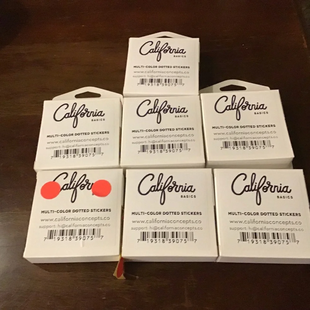 California Basics Multi-Color Dotted Stickers